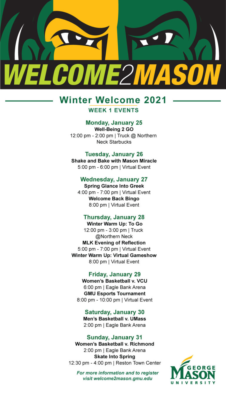 Winter 2021 Week 1 Schedule - Story Size Winter 2021 Week 1 Schedule - Story Size